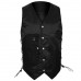 ARD Champs™ Black Cowhide Leather Classic Motorcycle Side Laces Biker/Club Vest
